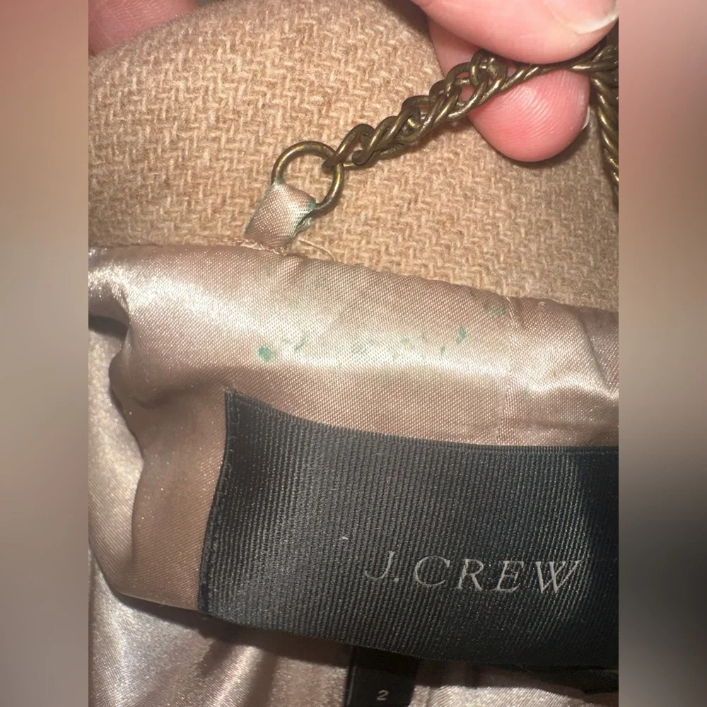 J.Crew Stadium-Cloth Cocoon Coat in Camel Beige Size 2 - Italian Nello Gori Wool - Picture 10 of 11